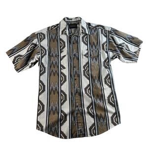 Vtg 90s Panhandle Slim Sz S Western Shirt Pearl Snap Striped Aztec Cowboy Rodeo